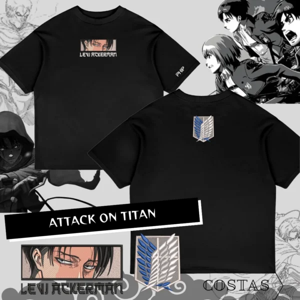 Camiseta Oversized Attack on Titan - Levi - Imagem 3