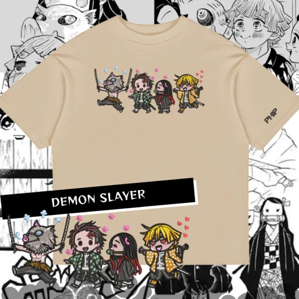 Camiseta Oversized Demon Slayer Cute - Imagem 3