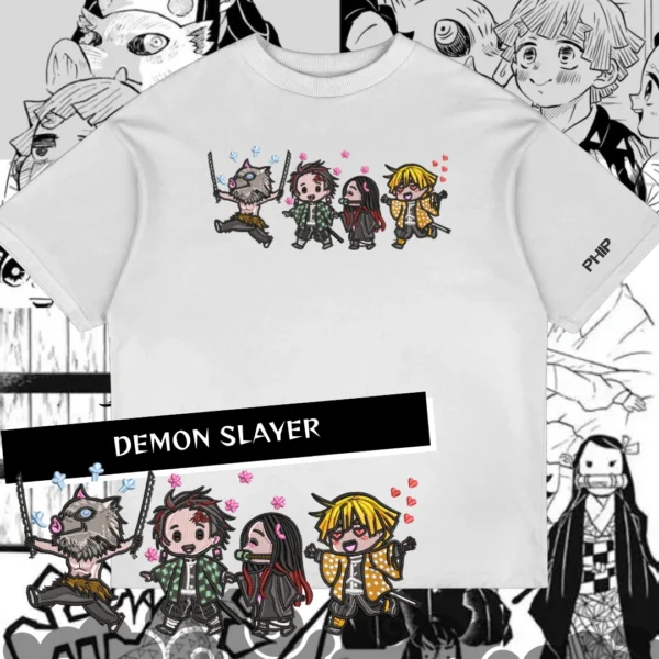 Camiseta Oversized Demon Slayer Cute
