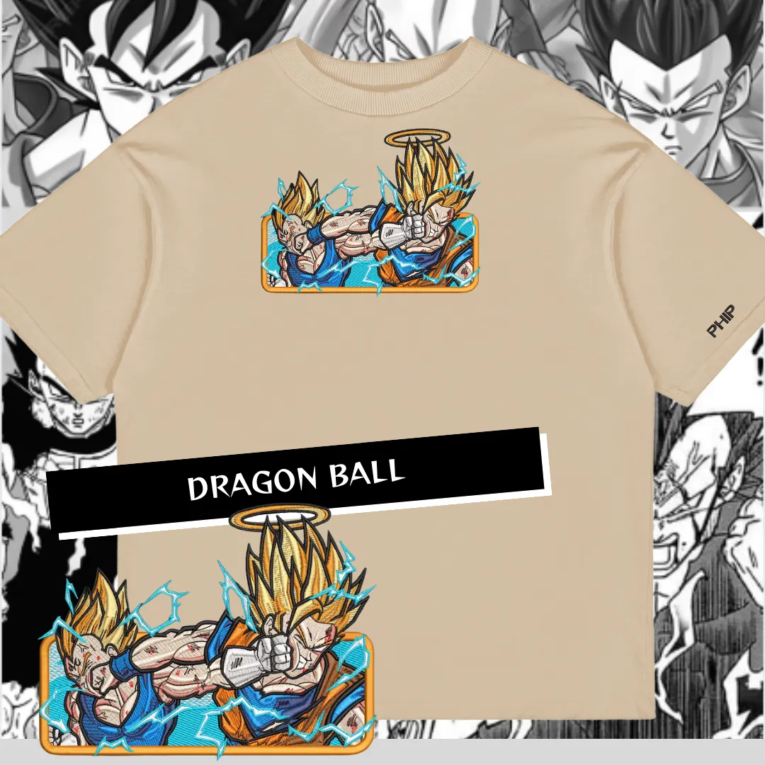 Camiseta Oversized Goku vs Vegeta